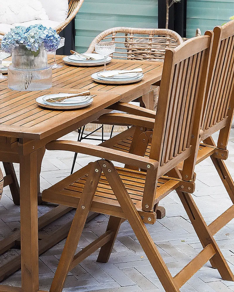 Set di 2 sedie da giardino JAVA Legno d'acacia Legno trasparente
