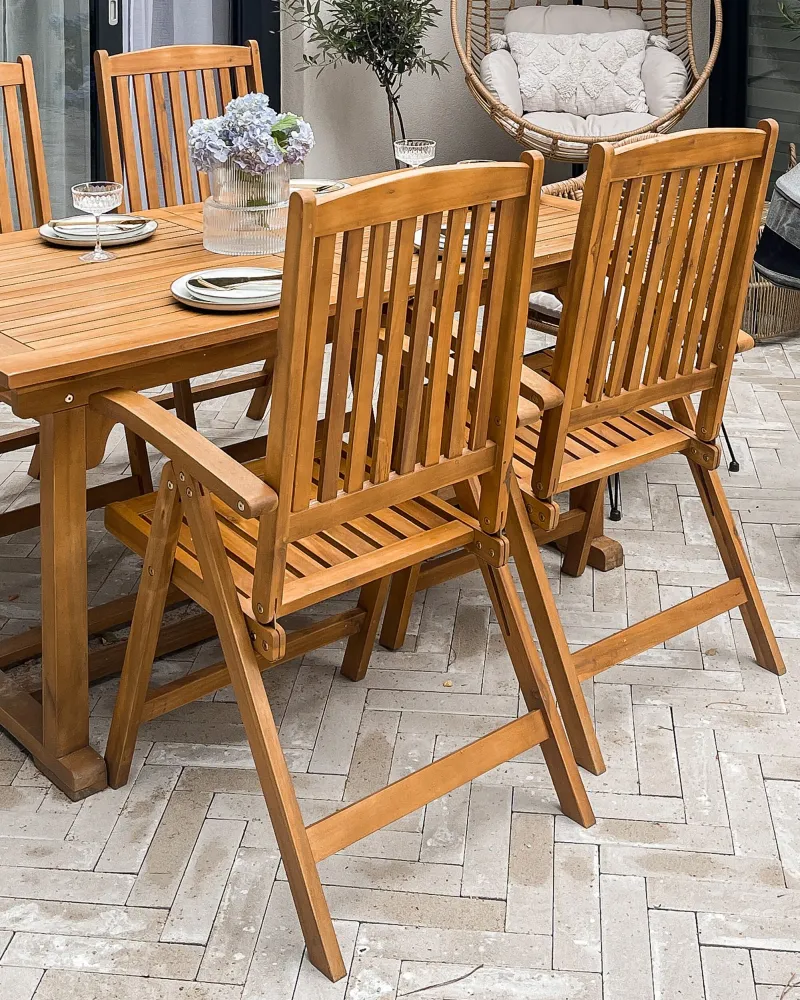 Set di 2 sedie da giardino JAVA Legno d'acacia Legno trasparente