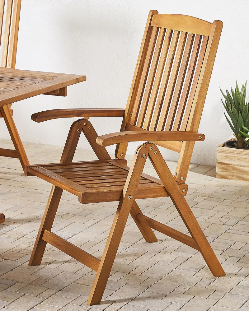 Set di 6 sedie da giardino JAVA Legno d'acacia Legno evidente