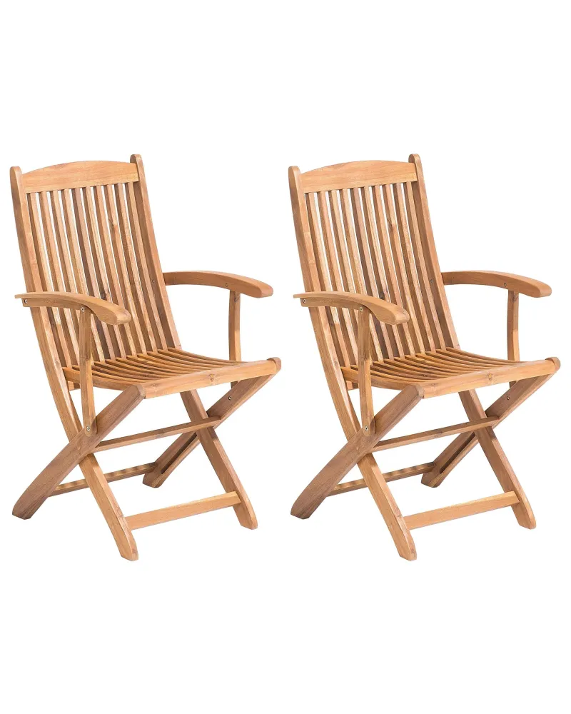 Set di 2 sedie da giardino MAUI Legno d'acacia Legno palese