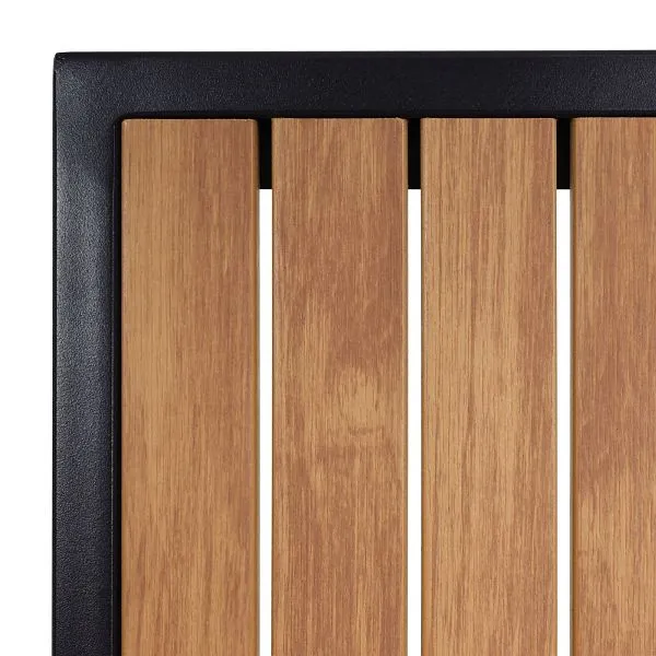 Set di 2 sedie da giardino Mendler HWC-J95 sedia da balcone rivestimento per esterni polywood alluminio telaio nero teak 8...