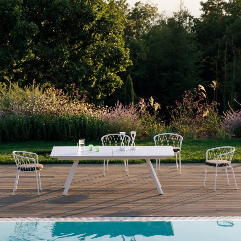 Set di sedie da giardino metallo verniciato impilabili "Daisy" cm 57x55 75h
