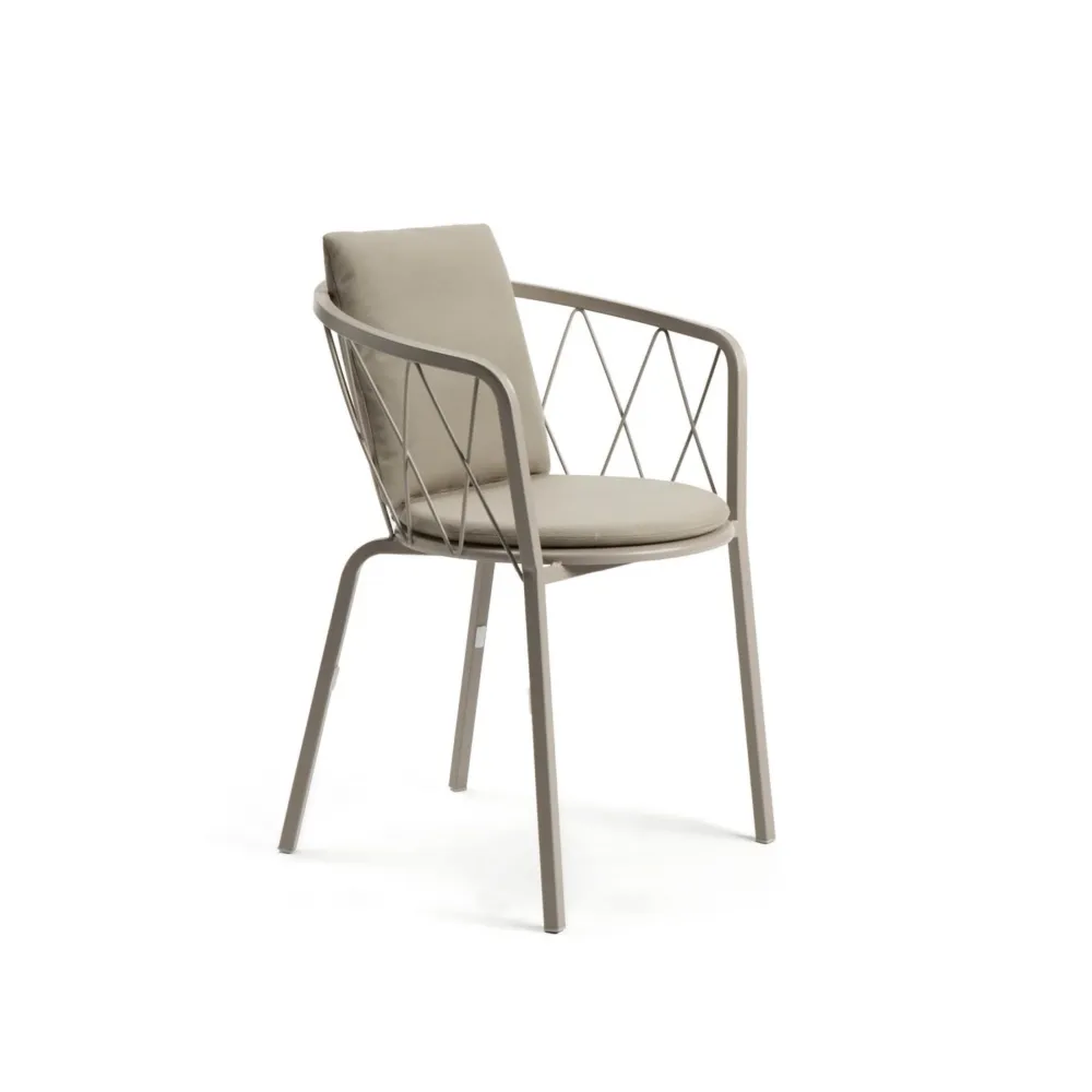 Set di sedie da giardino metallo verniciato impilabili "Daisy" cm 57x55 75h