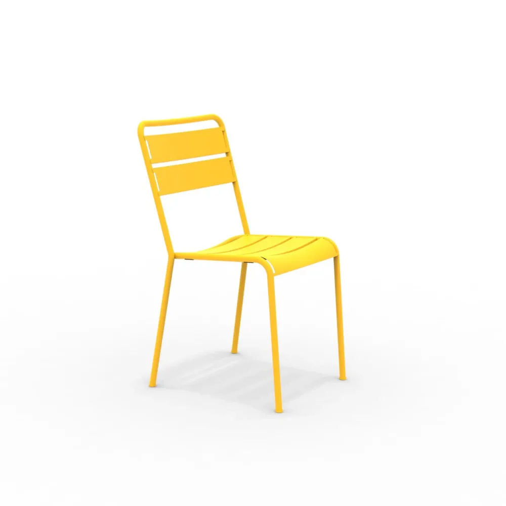 Set di sedie da giardino metallo verniciato "Twist" moderne ed impilabili cm 45x57 86h
