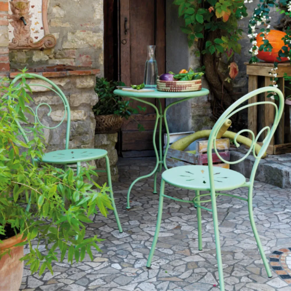 Set di sedie da giardino "Mimmo" classiche metallo verniciato impilabili cm 43x52 89h