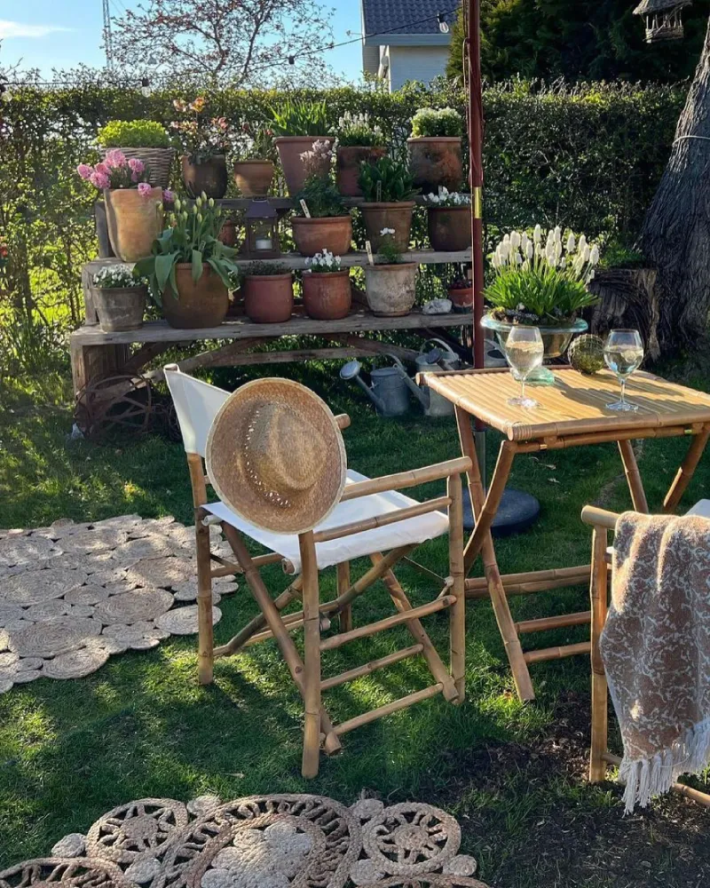 Set di 2 sedie da giardino MOLISE Legno di bambù Legno trasparente