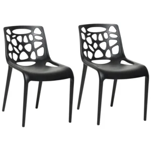 Set di 2 sedie da giardino MORGAN Materiale sintetico Nero