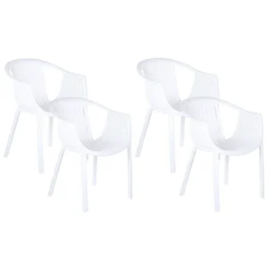 Set di 4 sedie da giardino NAPOLI Materiale sintetico Bianco