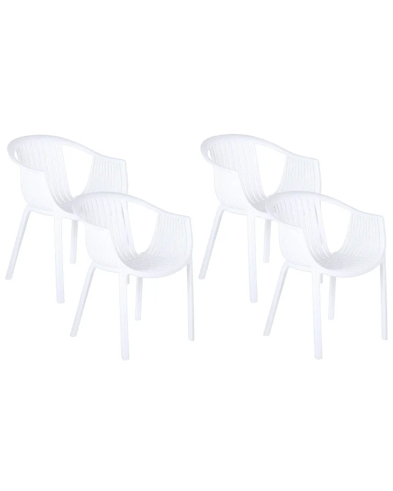 Set di 4 sedie da giardino NAPOLI Materiale sintetico Bianco