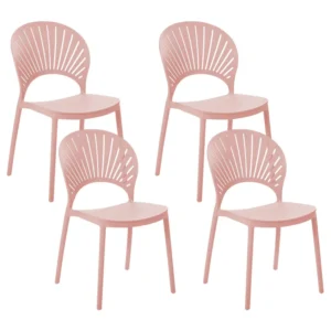 Set di 4 sedie da giardino OSTIA Materiale sintetico Rosa pastello