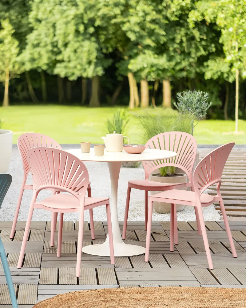 Set di 4 sedie da giardino OSTIA Materiale sintetico Rosa pastello