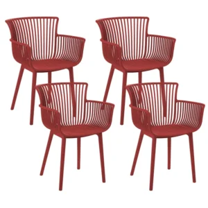 Set di 4 sedie da giardino PESARO Materiale sintetico Rosso