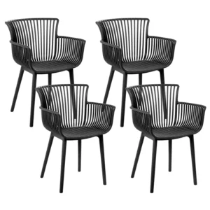 Set di 4 sedie da giardino PESARO Materiale sintetico Nero
