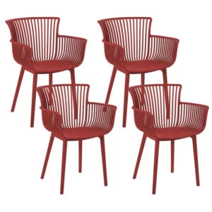 Set di 4 sedie da giardino PESARO Materiale sintetico Rosso
