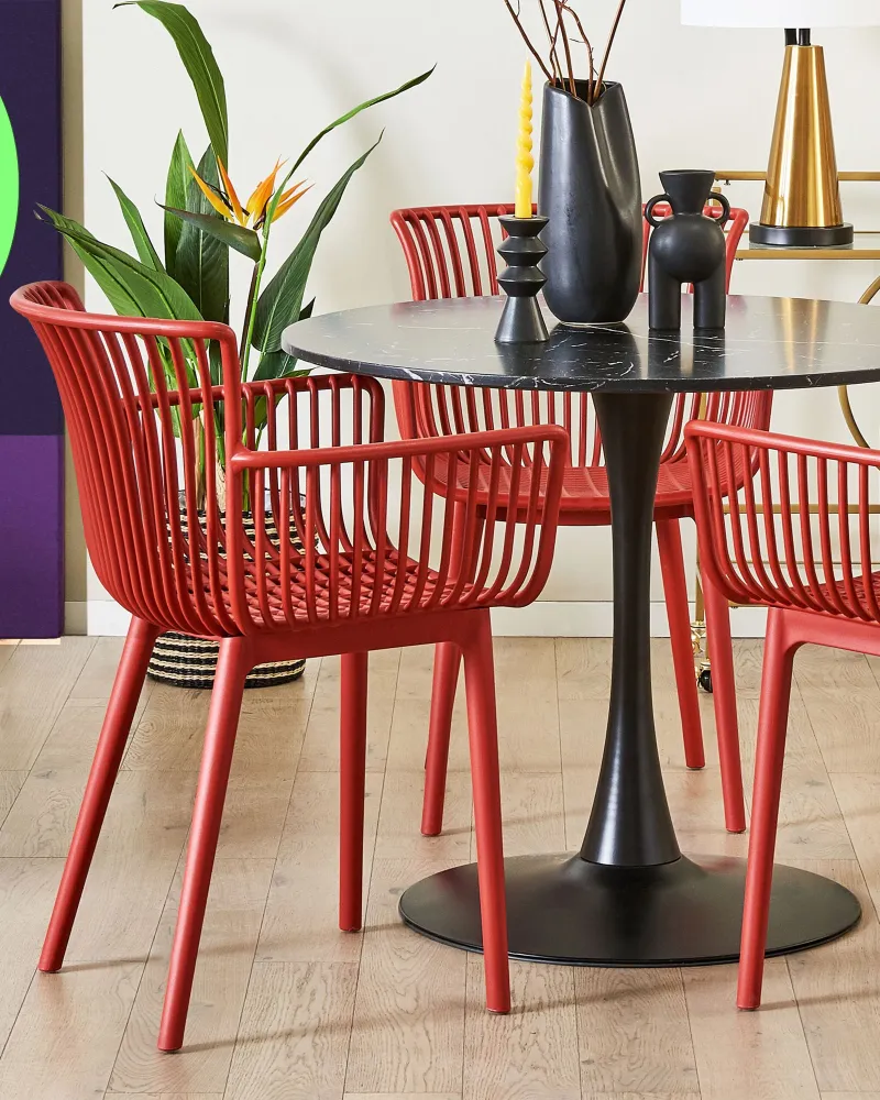 Set di 4 sedie da giardino PESARO Materiale sintetico Rosso