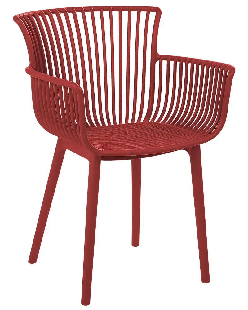 Set di 4 sedie da giardino PESARO Materiale sintetico Rosso
