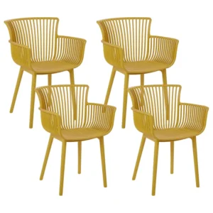 Set di 4 sedie da giardino PESARO Materiale sintetico Giallo