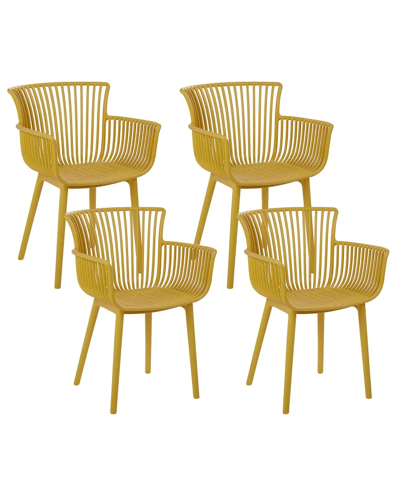 Set di 4 sedie da giardino PESARO Materiale sintetico Giallo