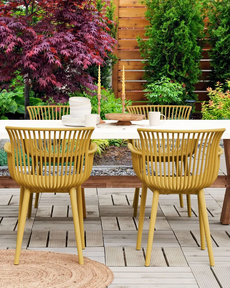 Set di 4 sedie da giardino PESARO Materiale sintetico Giallo