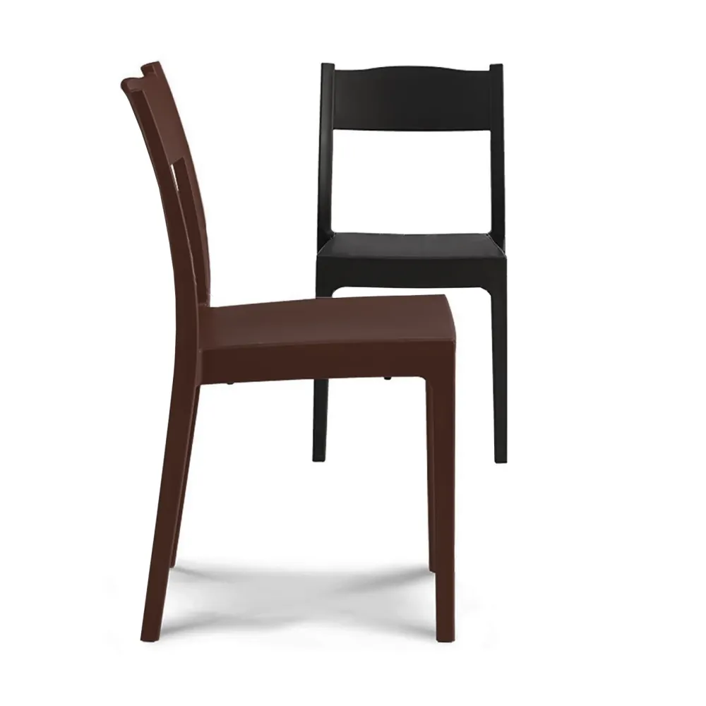 Set di sedie da giardino resina "Vesta" resistenti impilabili cm 41x41 83h