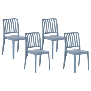 Set di 4 sedie da giardino SERSALE Materiale sintetico Blu