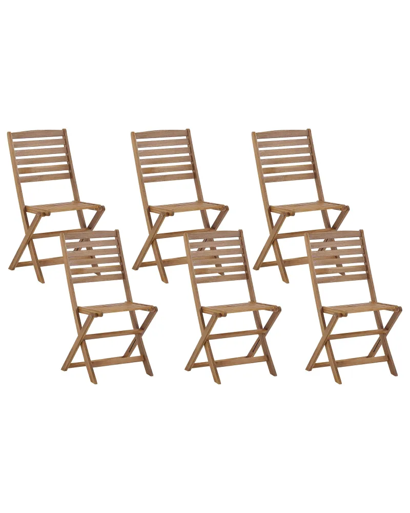 Set di 6 sedie da giardino TOLVE Legno d'acacia Legno trasparente