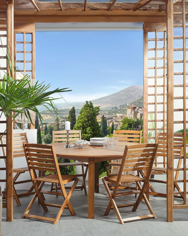 Set di 6 sedie da giardino TOLVE Legno d'acacia Legno trasparente