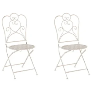 Set di 2 sedie da giardino TRIESTE Metallo Camoscio