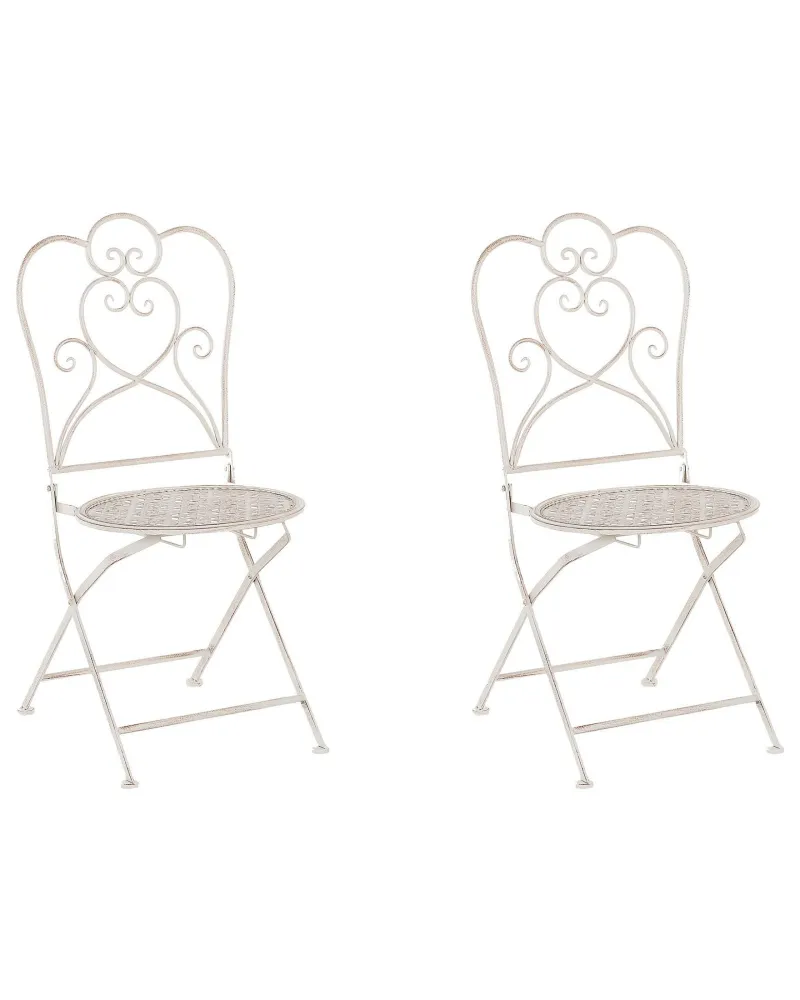 Set di 2 sedie da giardino TRIESTE Metallo Camoscio