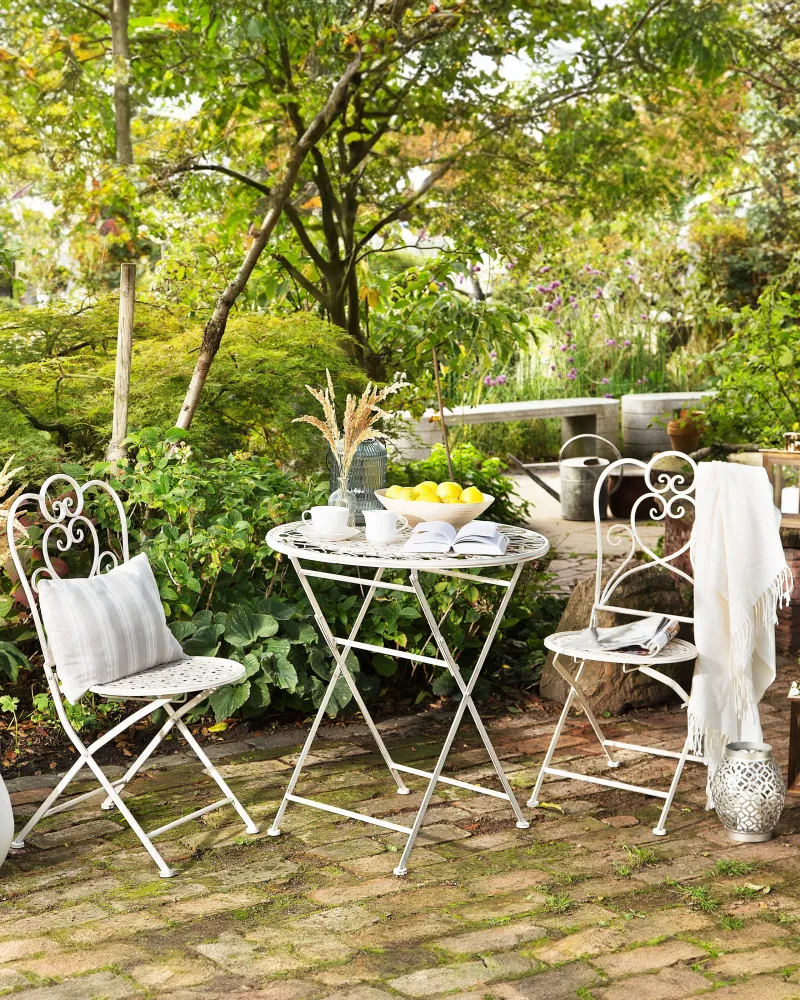 Set di 2 sedie da giardino TRIESTE Metallo Camoscio