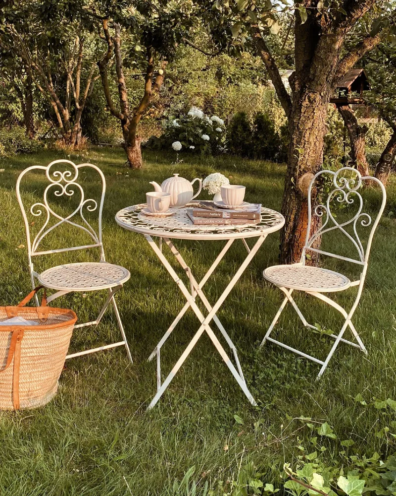 Set di 2 sedie da giardino TRIESTE Metallo Camoscio