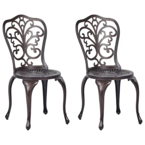 Set di 2 sedie da giardino TRIORA Metallo Marrone