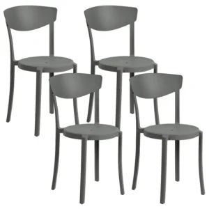 Set di 4 sedie da giardino VIESTE Materiale sintetico Grigio fosco