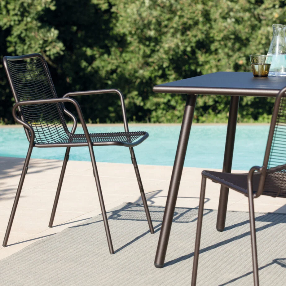 Set di sedie impilabili "Roma" metallo verniciato polvere cm 54x60 84h