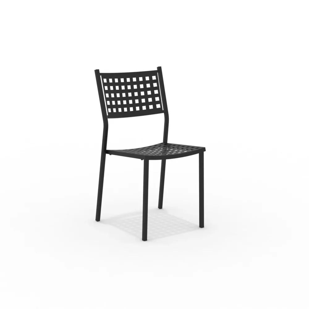 Set di sedie metallo impilabili da giardino "Alice" senza braccioli cm 43x48 85h