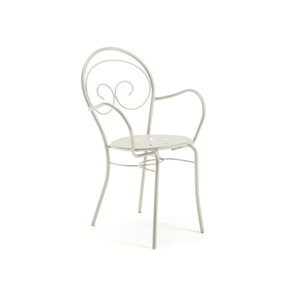 Set di sedie metallo verniciato "Mimmo" impilabili da giardino cm 51x52 89h