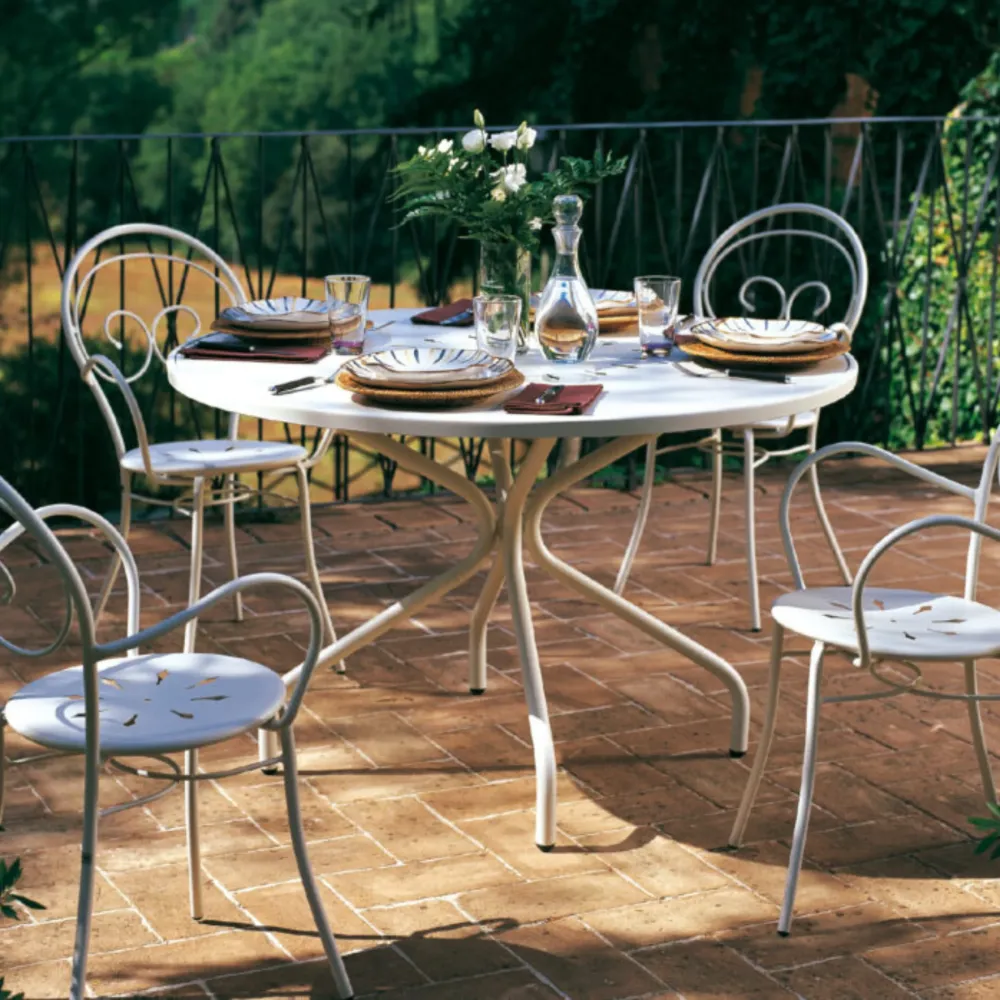 Set di sedie metallo verniciato "Mimmo" impilabili da giardino cm 51x52 89h
