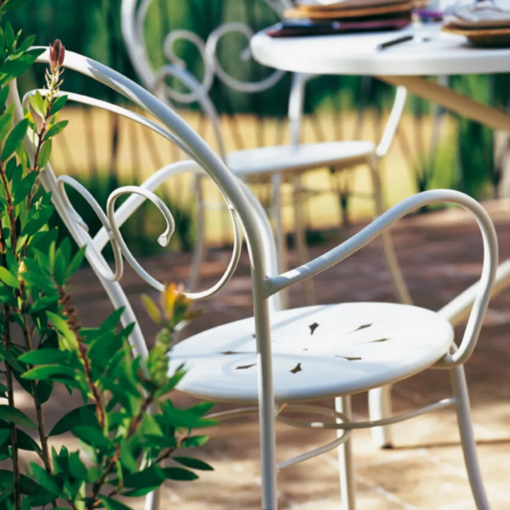 Set di sedie metallo verniciato "Mimmo" impilabili da giardino cm 51x52 89h