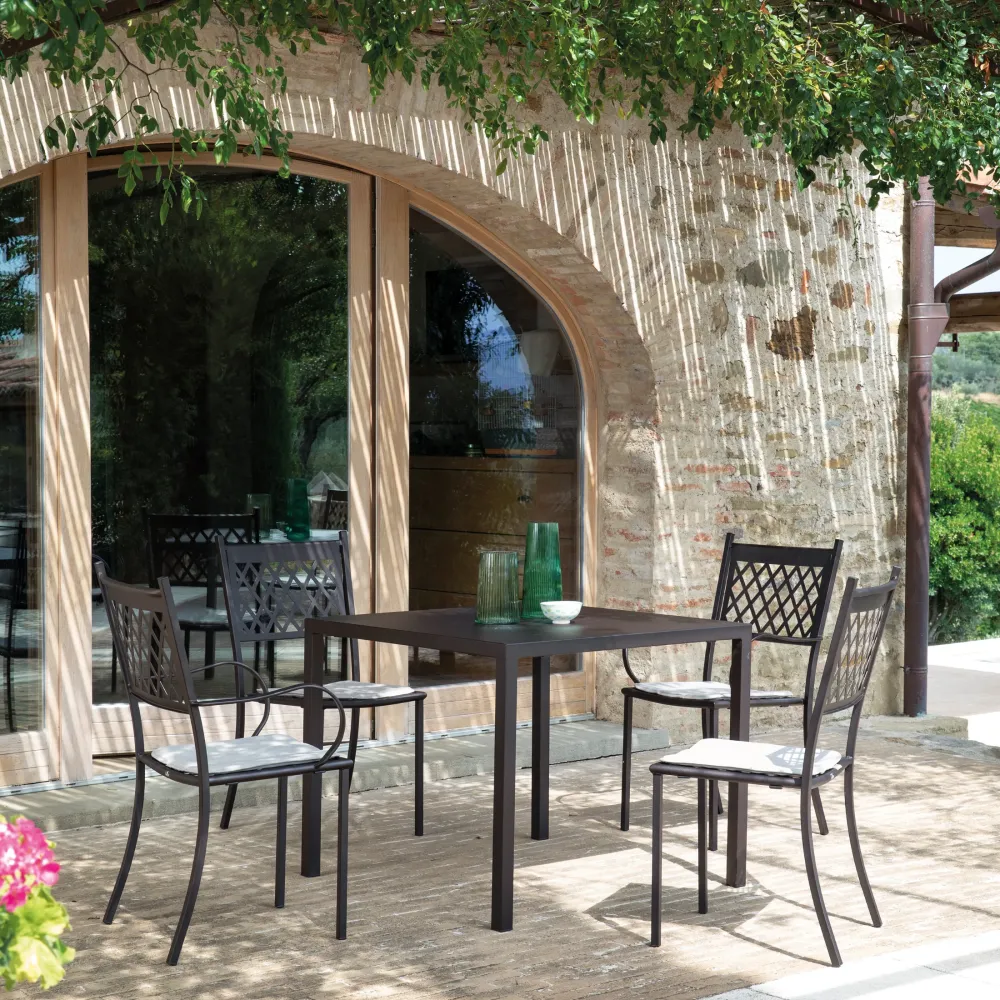 Set di sedie metallo verniciato "Summertime" da giardino impilabili cm 53x57 95h