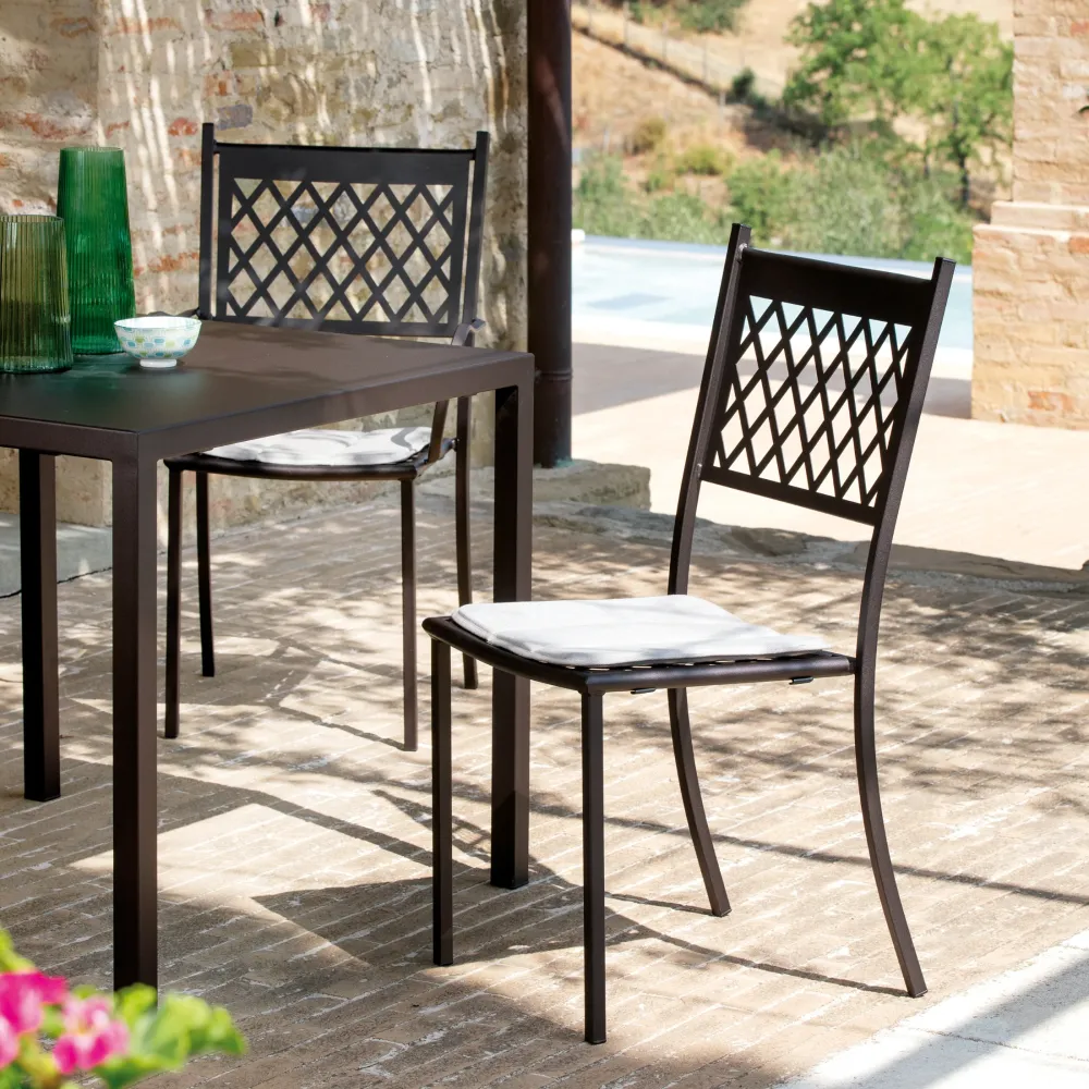 Set di sedie moderne da giardino "Summertime" metallo verniciato impilabili cm 49x57 95h
