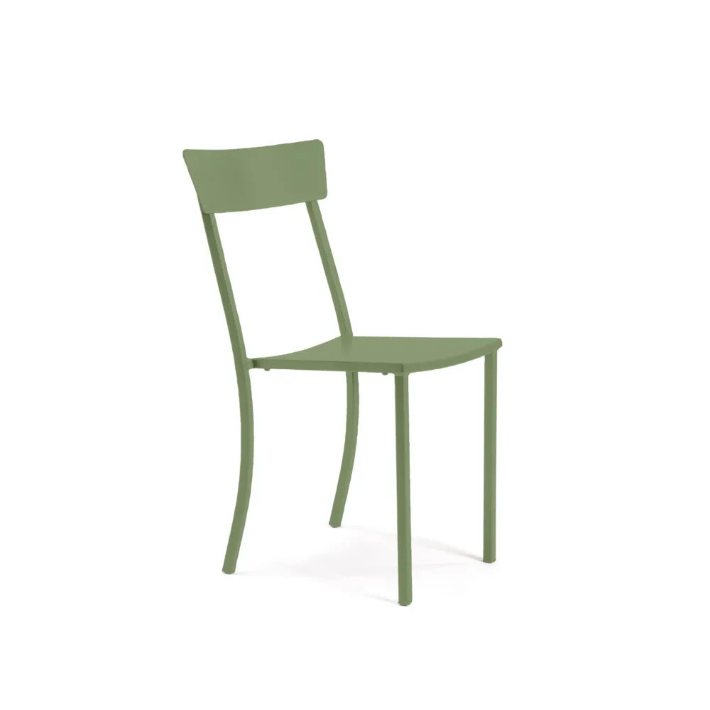 Set di sedie moderne metallo verniciato "Mogan" da giardino impilabili cm 47x52 85h