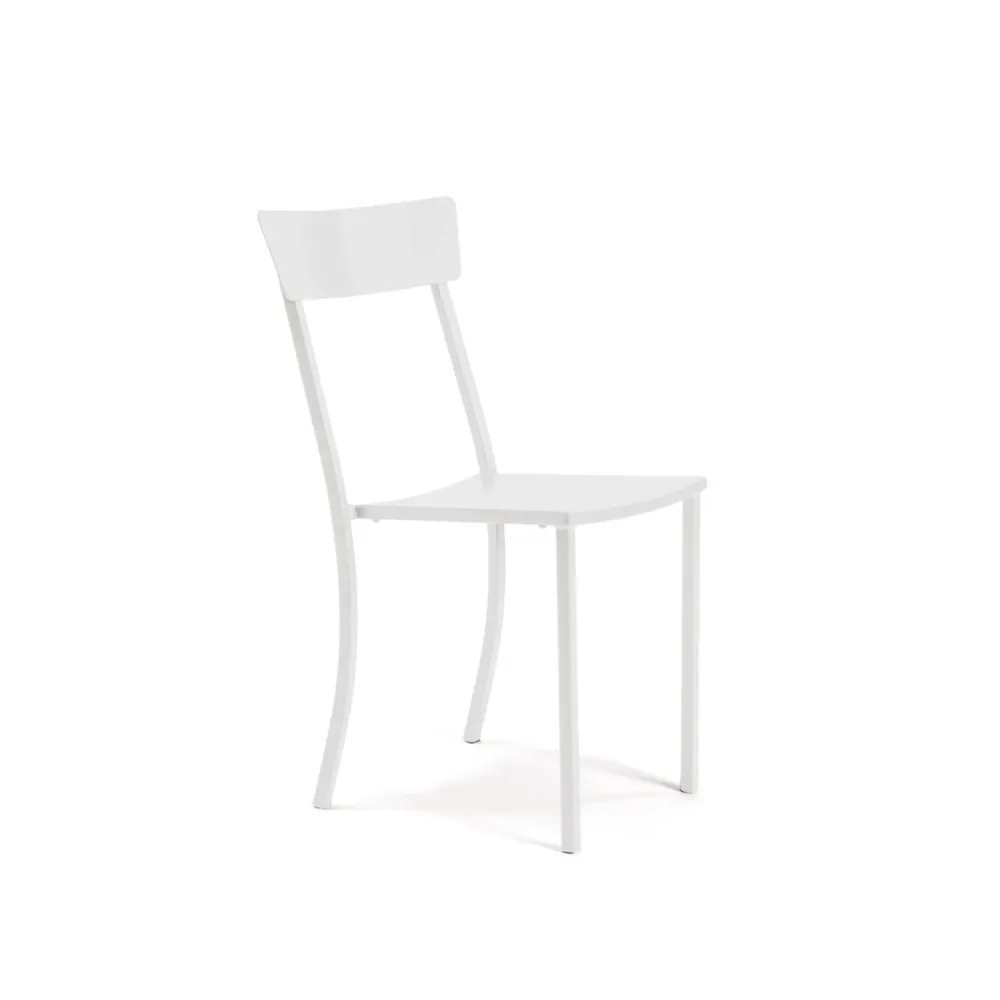 Set di sedie moderne metallo verniciato "Mogan" da giardino impilabili cm 47x52 85h