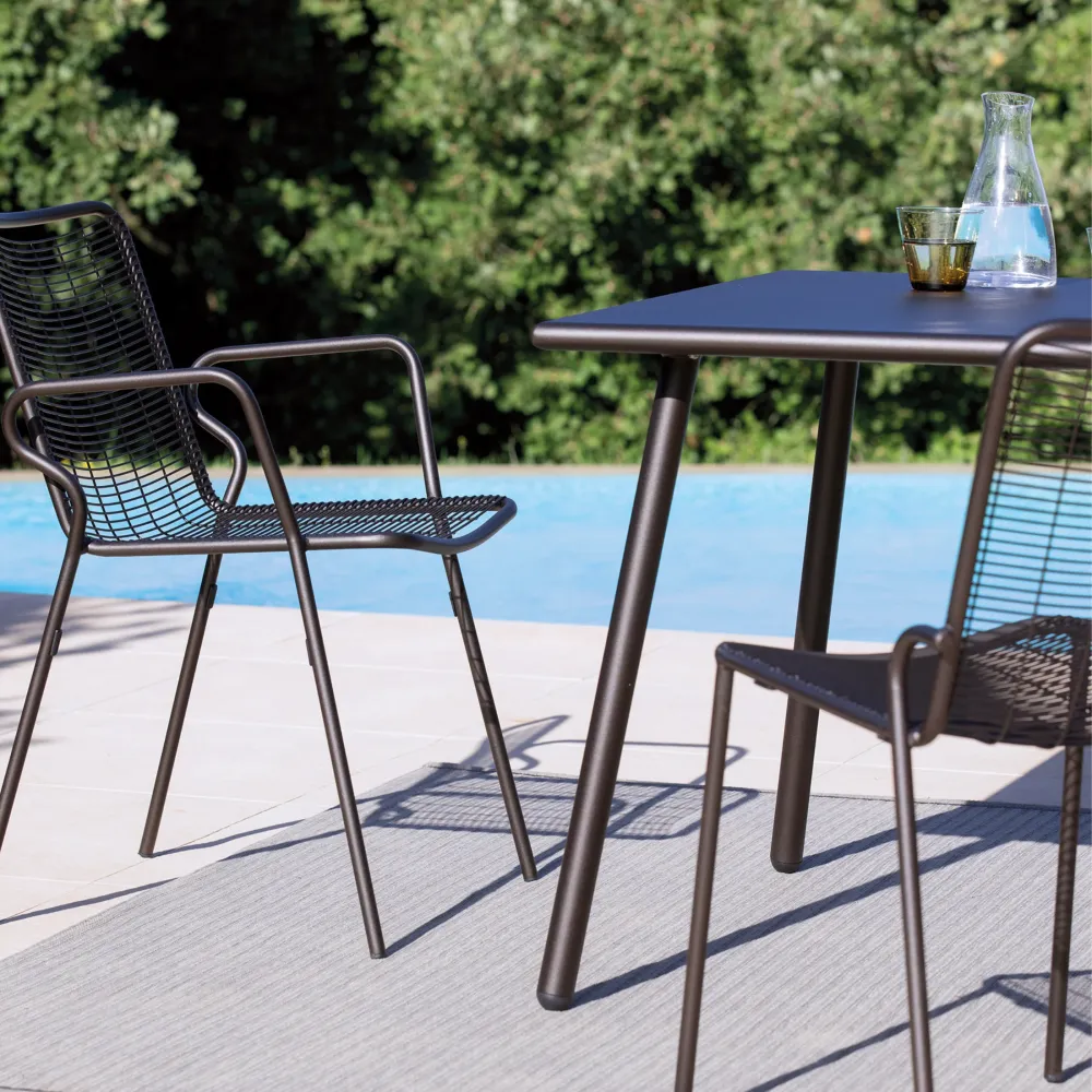 Set di sedie moderne "Roma" metallo verniciato da giardino impilabili