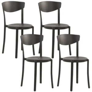 Set di 4 sedie plastica nera VIESTE
