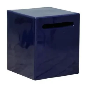 Sgabello cemento laccato blu Chehoma - 40cm
