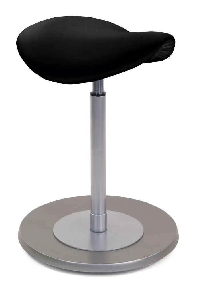 Sgabello pendolo Mayer Sitzmöbel con sedile sella ergonomico nero brillante colore telaio/piedi: acciaio inossidabile 1167...