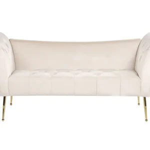 Velvet Chaise Lounge Cream Panna NANTILLY