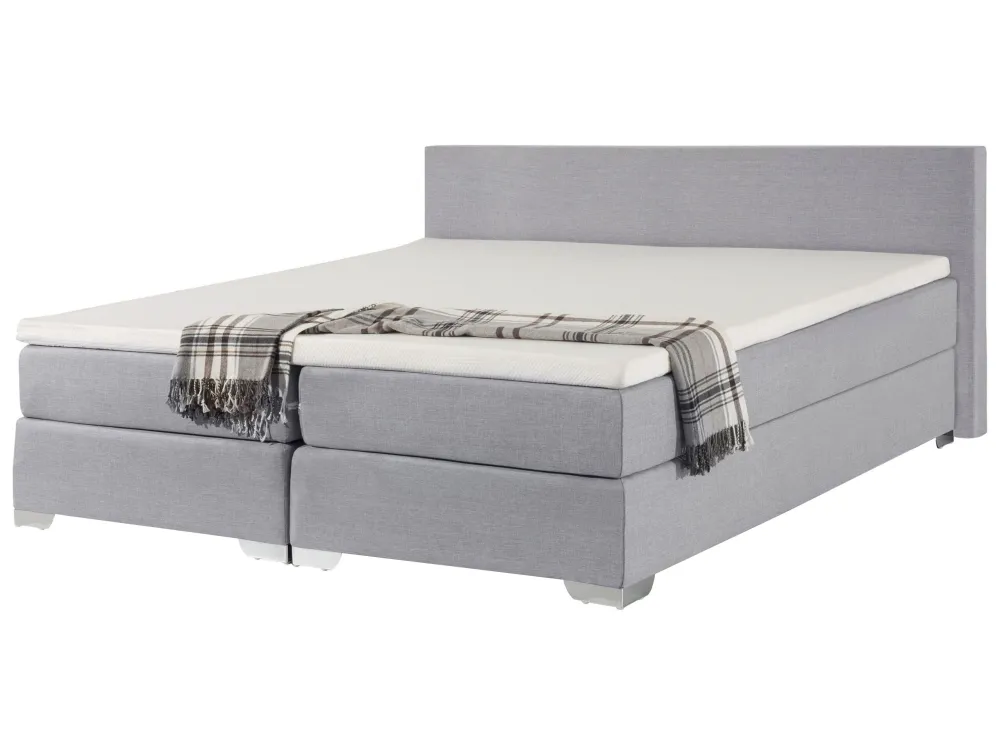 Fabric EU Super King Size Divan Bed Light Grey PRESIDENT per Area Relax
