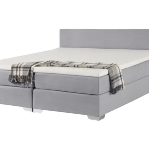 Fabric EU Super King Size Divan Bed Light Grey PRESIDENT per Area Relax