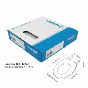 Saniplast - Sedile WC Termoindurente Bianco - Resistente e Facile da Installare